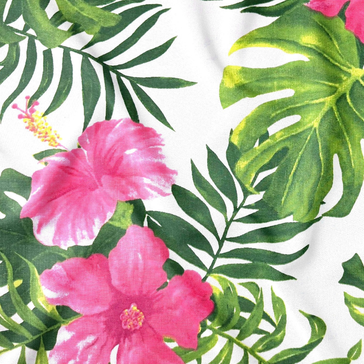 Bavlněná látka - Monstera Jungle růžová