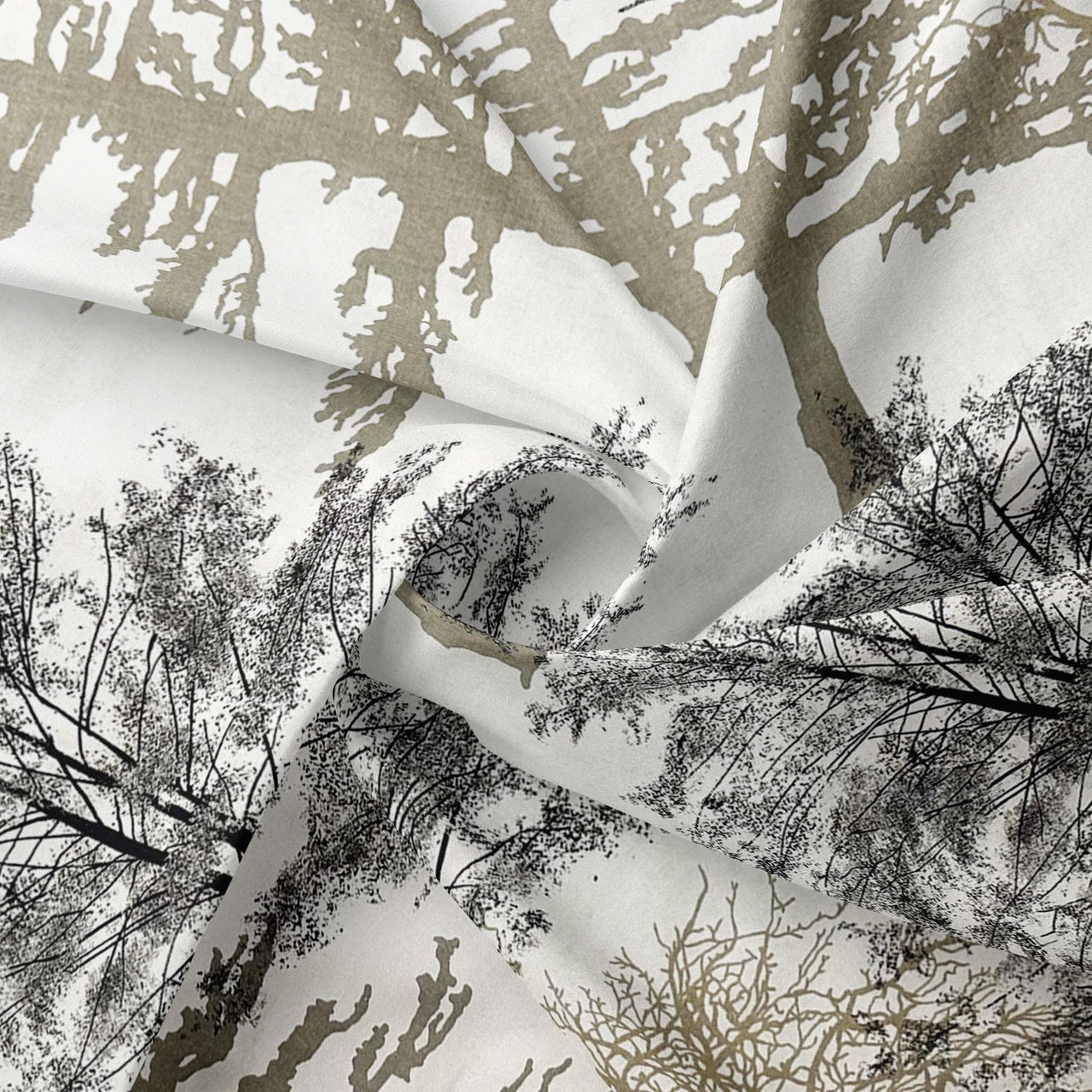Cotton Fabric - Beige Forest