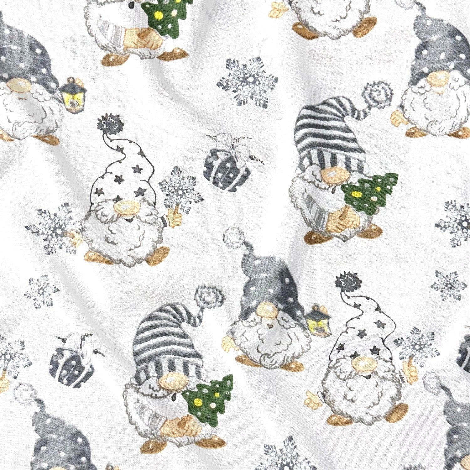 Cotton Fabric - Christmas Gnomes and gadgets