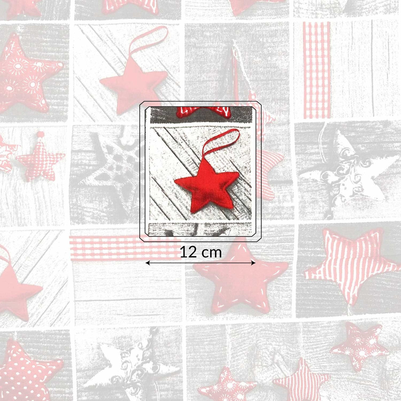 Cotton Fabric - Christmas Patchwork, Red