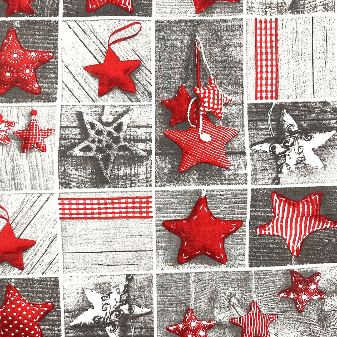 Cotton Fabric - Christmas Patchwork, Red