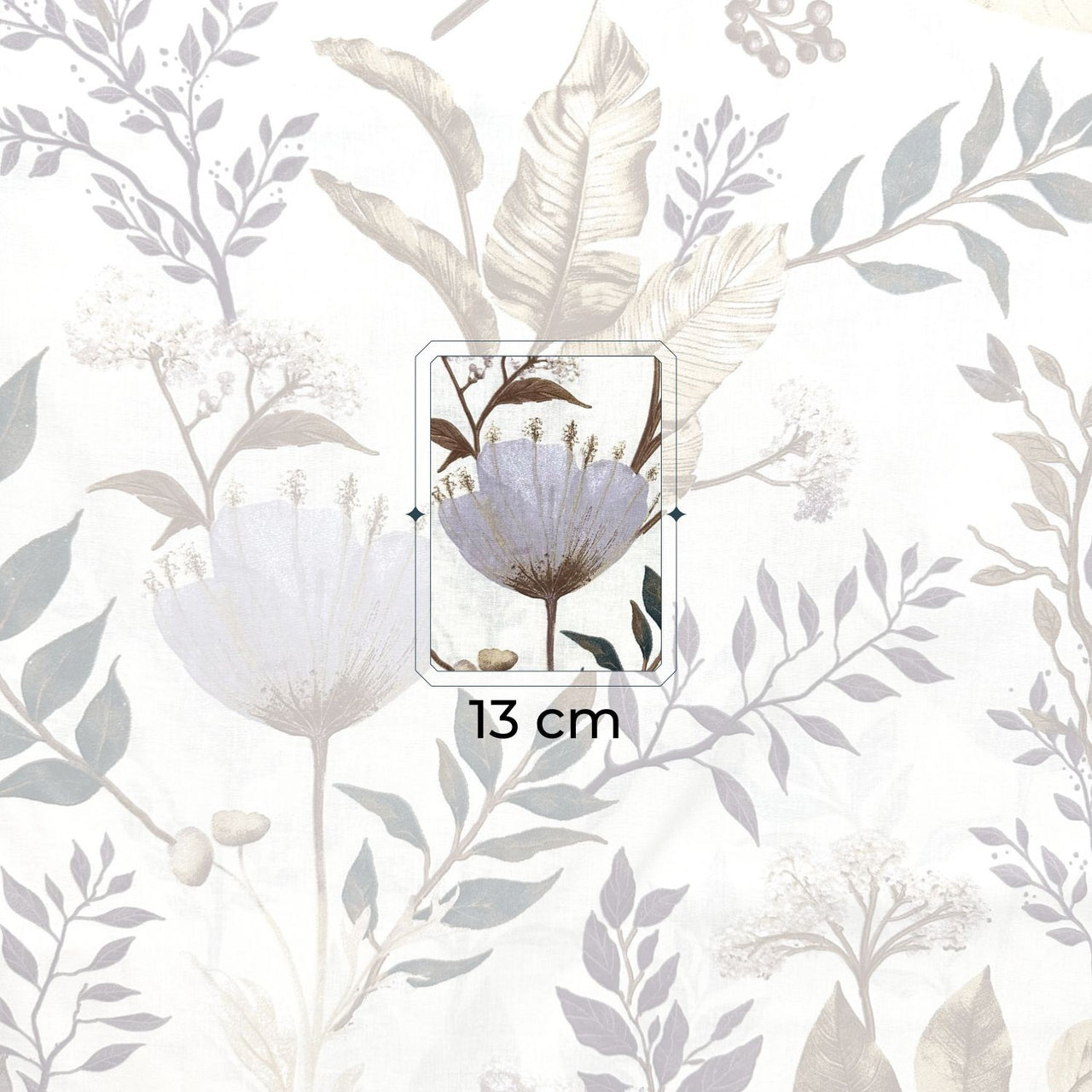 Cotton Fabric - Floristry, beige