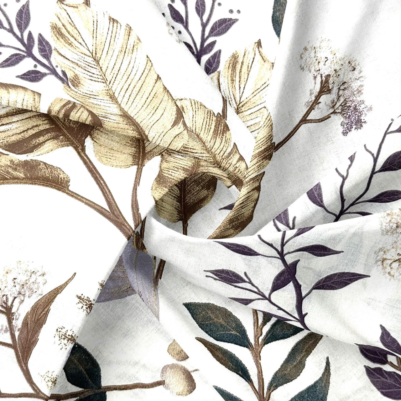 Cotton Fabric - Floristry, beige