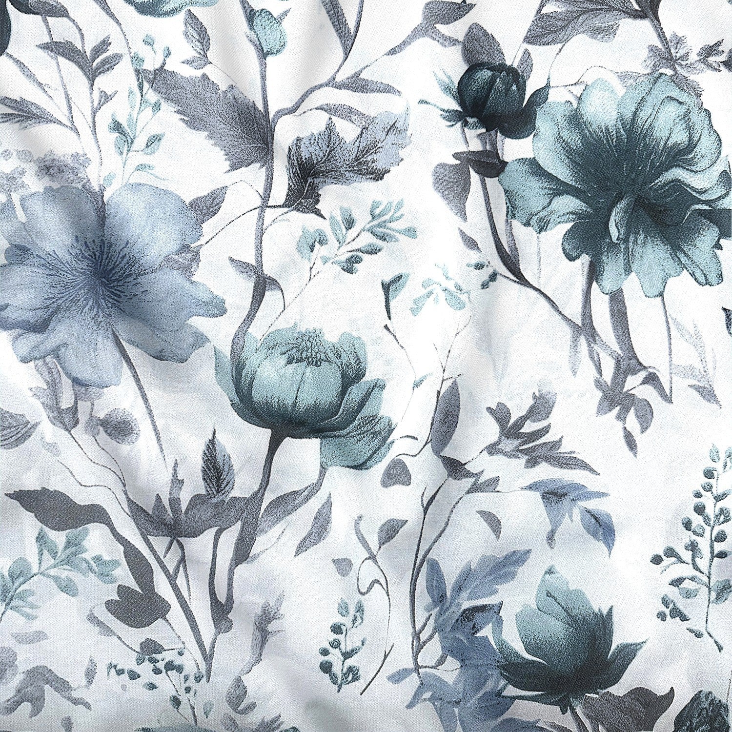 Cotton Fabric - Green Hibiscus