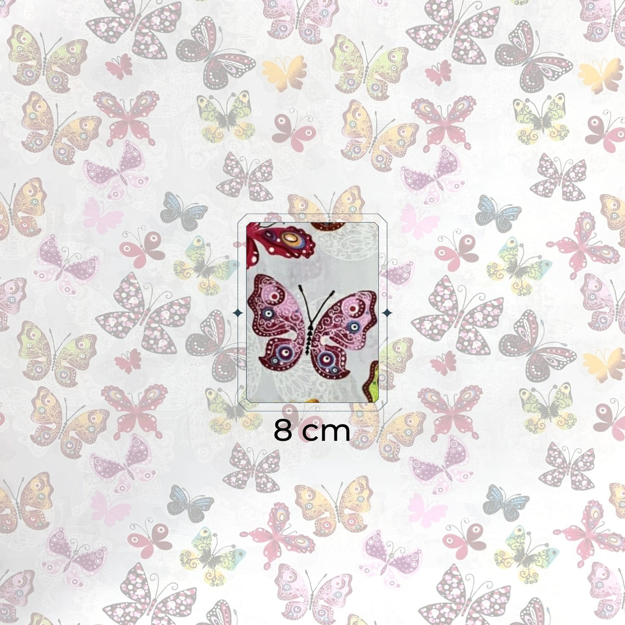 Cotton Fabric - Highland Butterflies on Grey