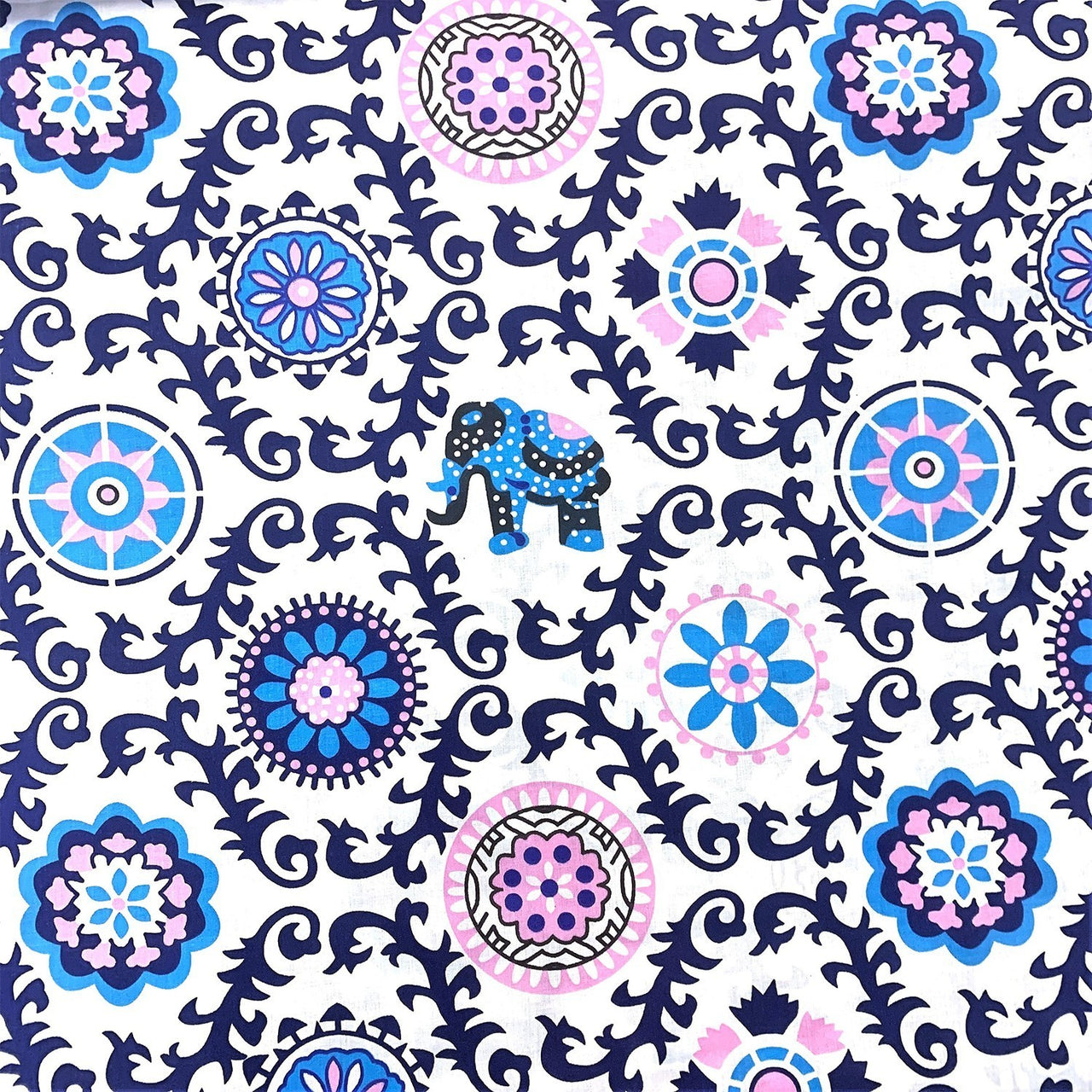 Cotton Fabric - Indian Elephant Pattern