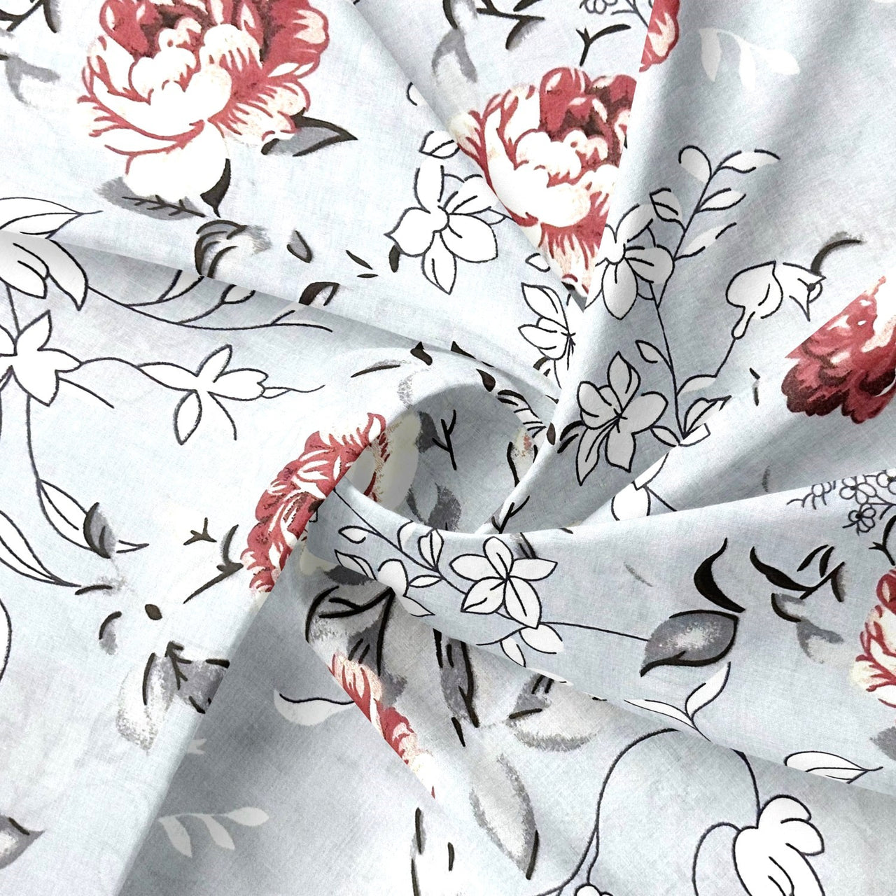 Cotton Fabric - Magic garden, gray