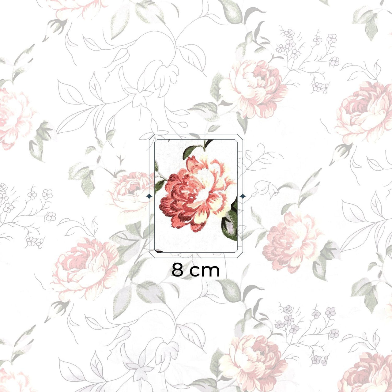 Cotton Fabric - Magic garden, white