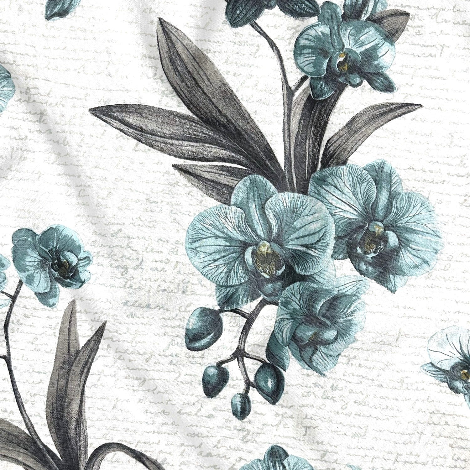 Cotton Fabric - Mint Orchid