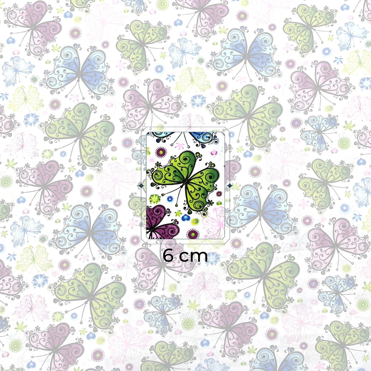 Cotton Fabric - Multicolor Openwork Butterflies
