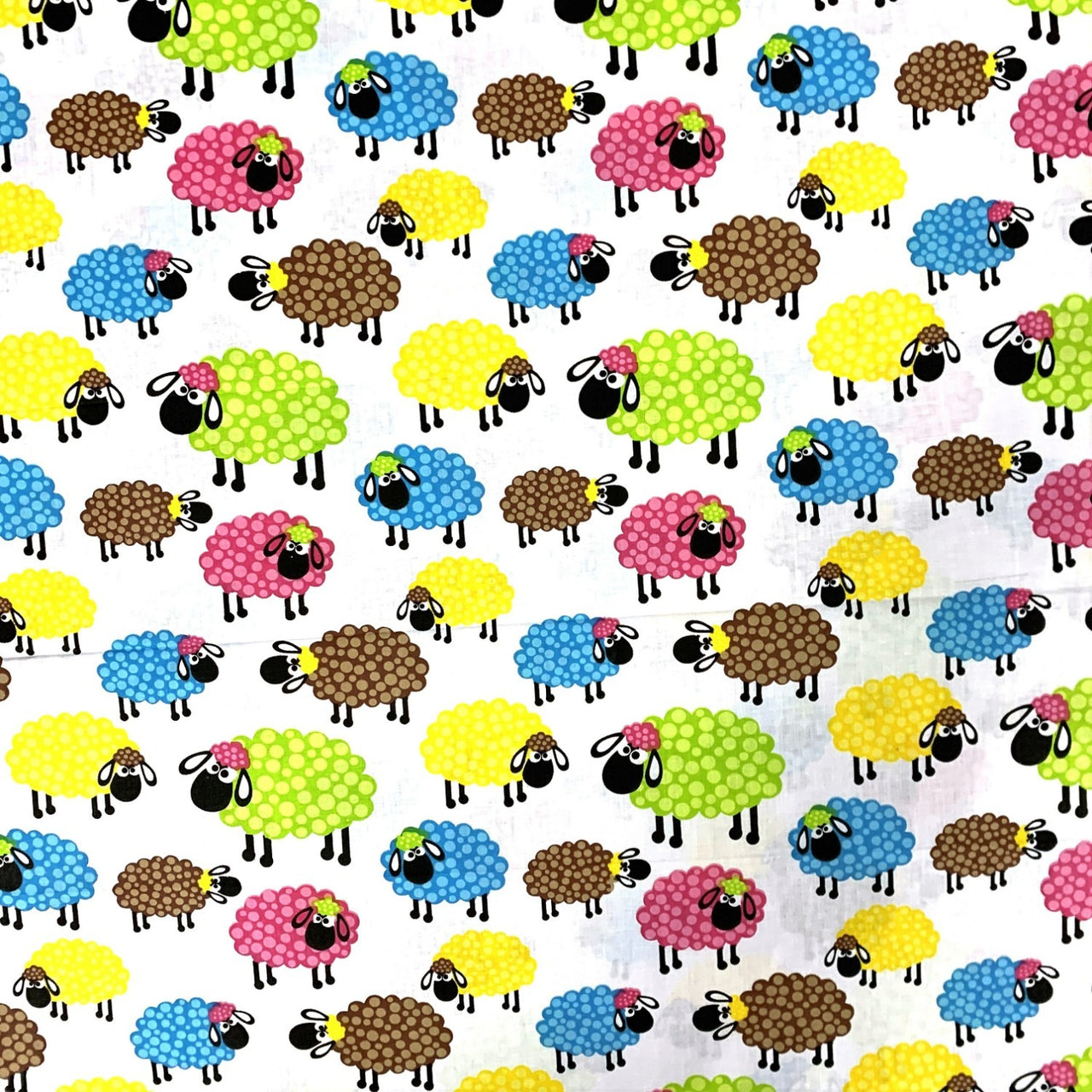 Cotton Fabric - Multicolor Sheep