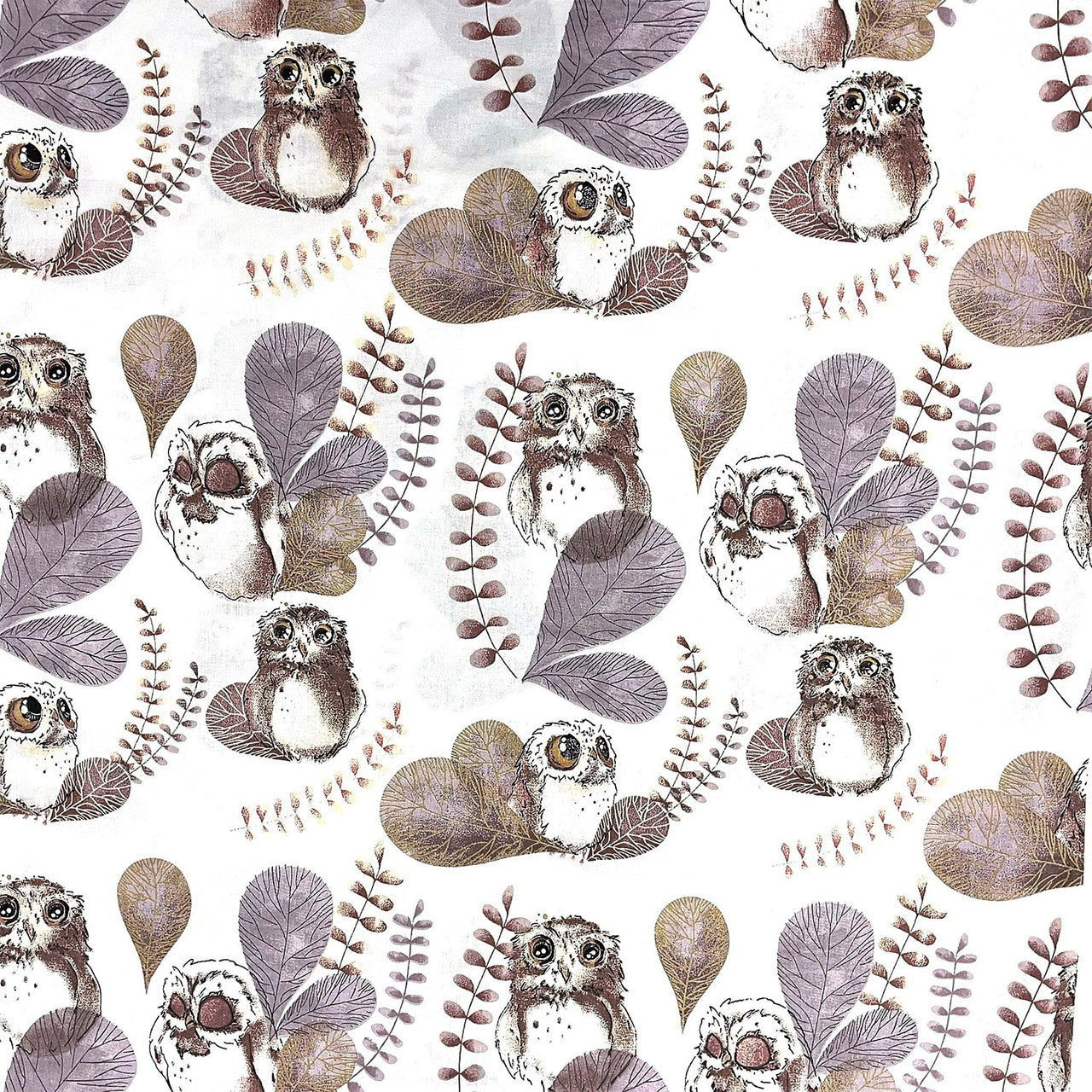 Cotton Fabric - Owls