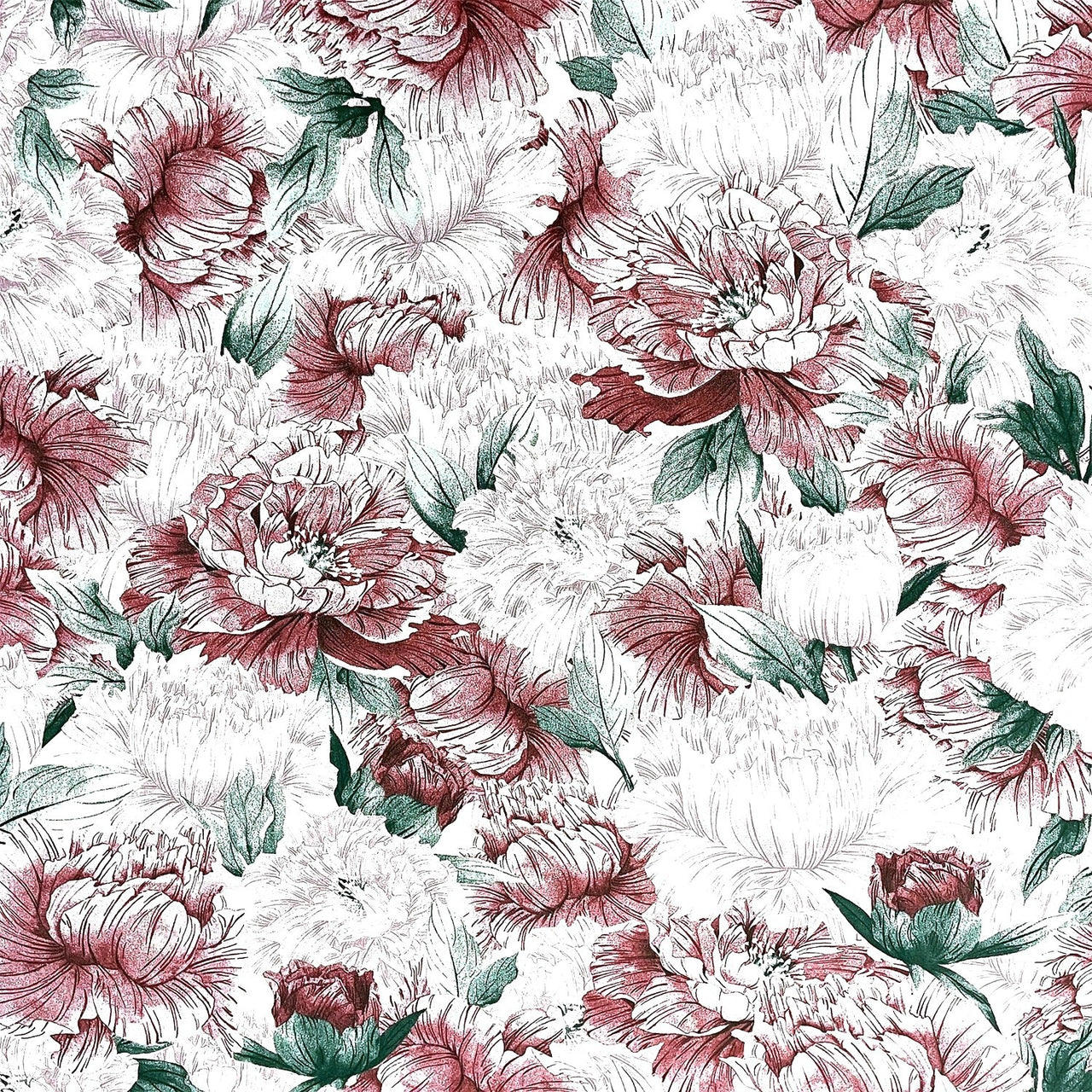 Cotton Fabric - Peony Maroon