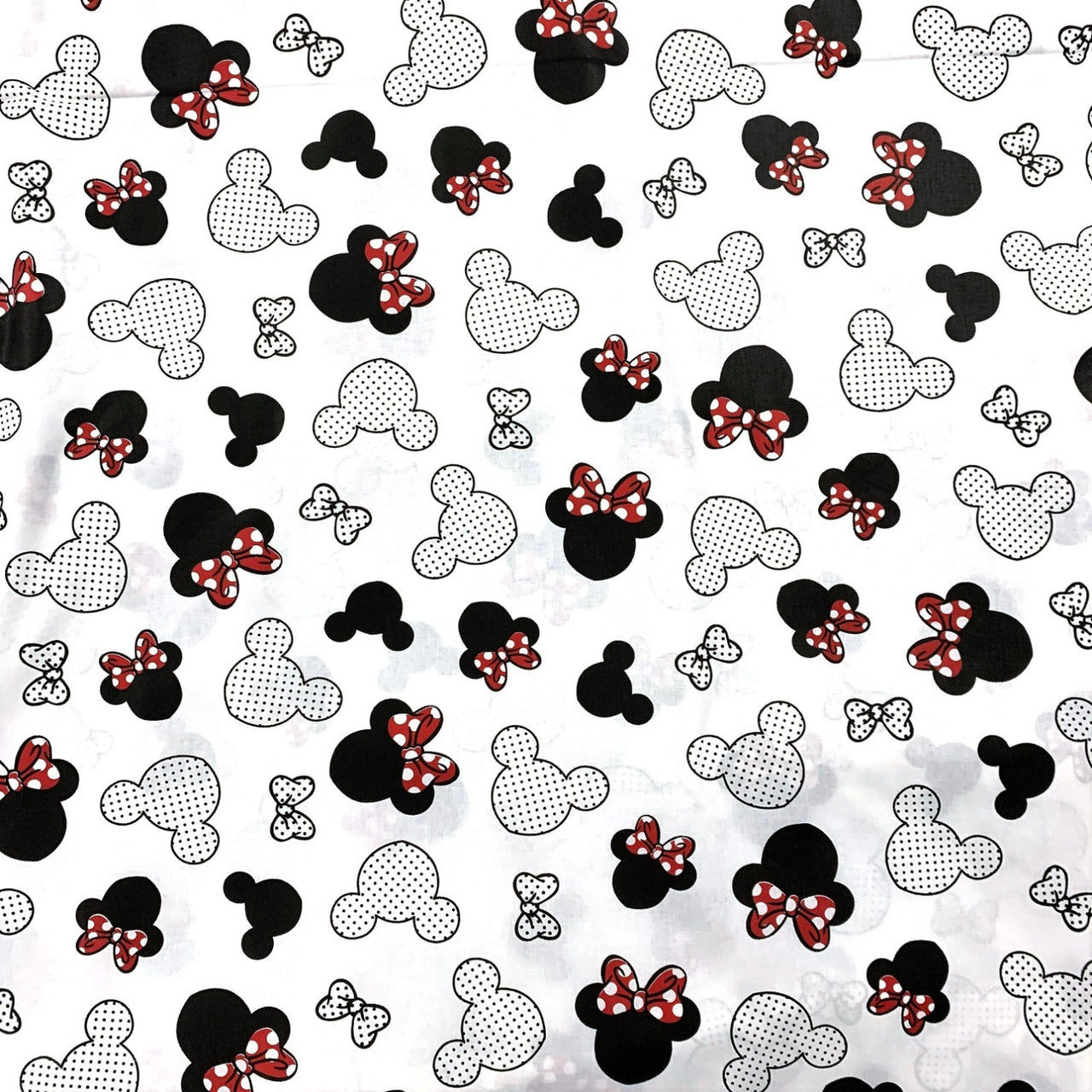 Cotton Fabric - Red Mickey Mouse with Dots