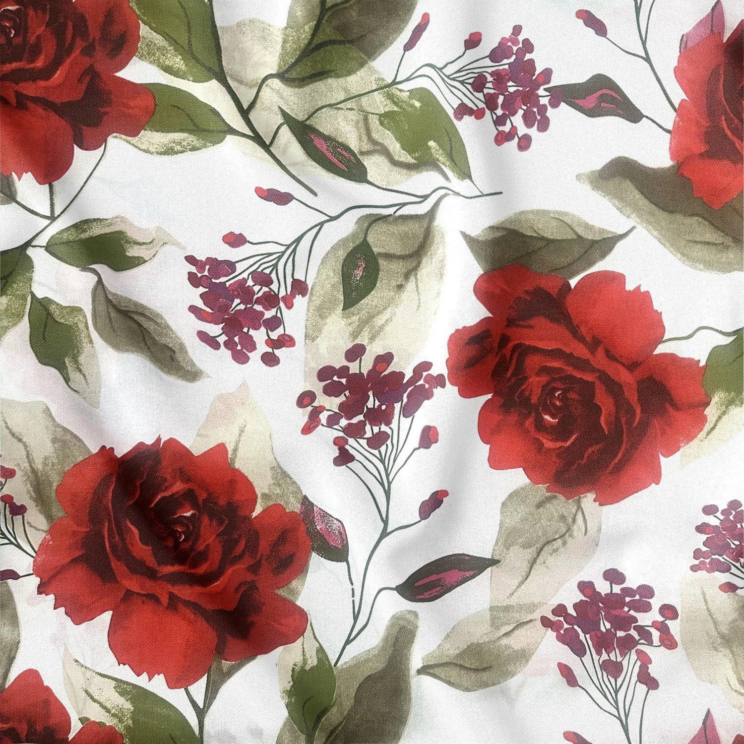Cotton Fabric - Red roses