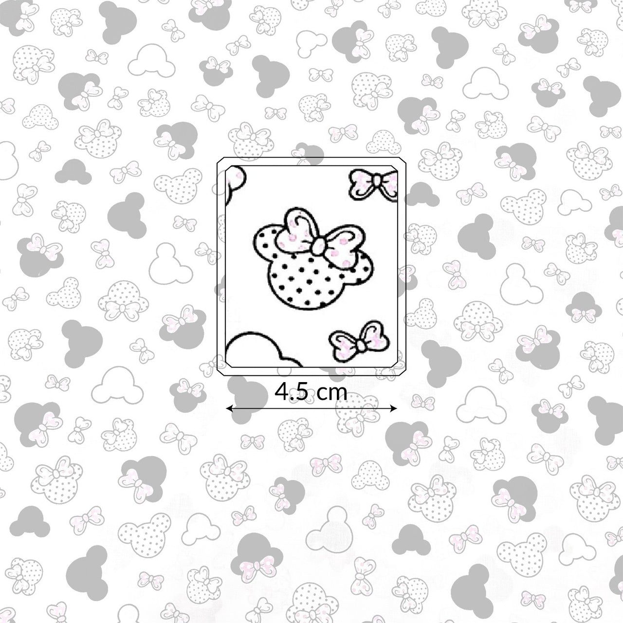 Cotton Fabric - Small Pink Mickey Mouse with Dots