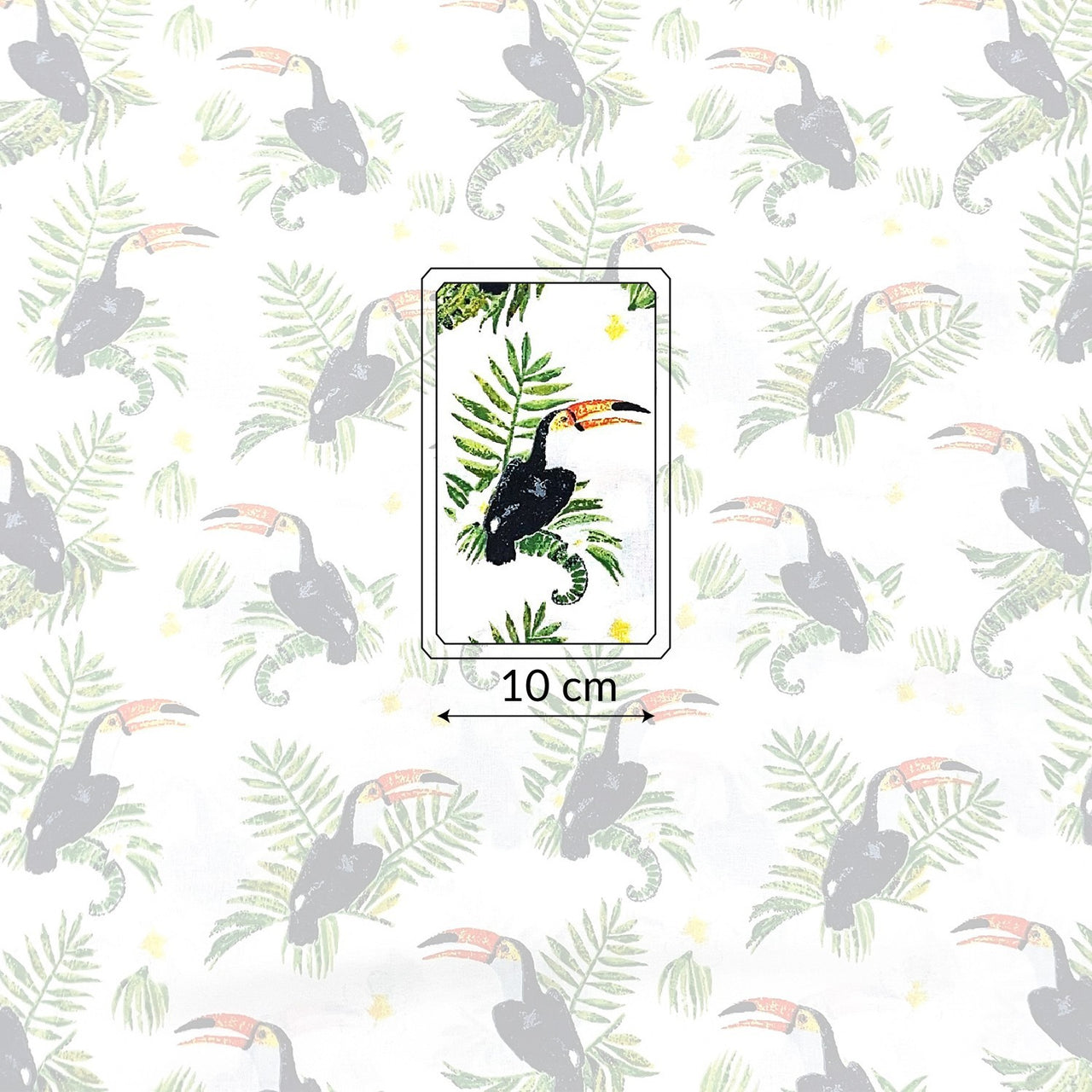 Cotton Fabric - Toucans And Monstera