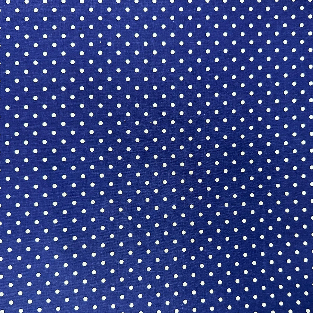 Cotton Fabric - White Dots on Navy Blue 4 mm