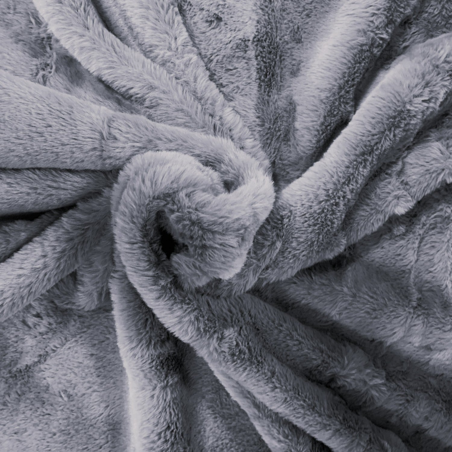 Knitted Bunny Fur Fabric - Grey