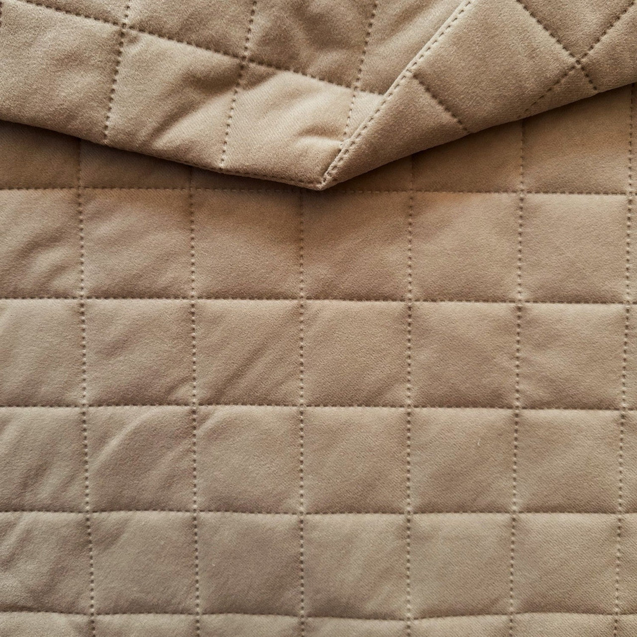 Upholstery Fabric Quilted Microfiber Diamond 5x5 - Beige