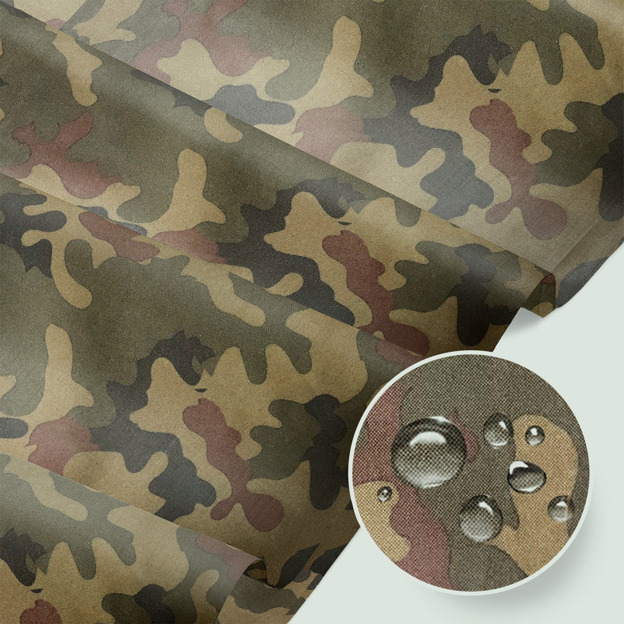 Water Resistant Fabric Oxford - Brown Camo II
