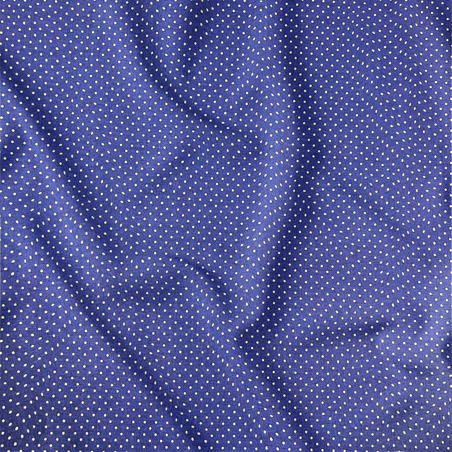 Cotton Fabric - White Dots on Navy Blue 2 mm - PINaPIN